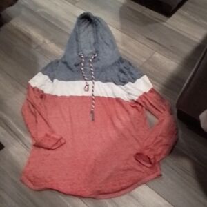 Colorblock Hoodie with Drawstring